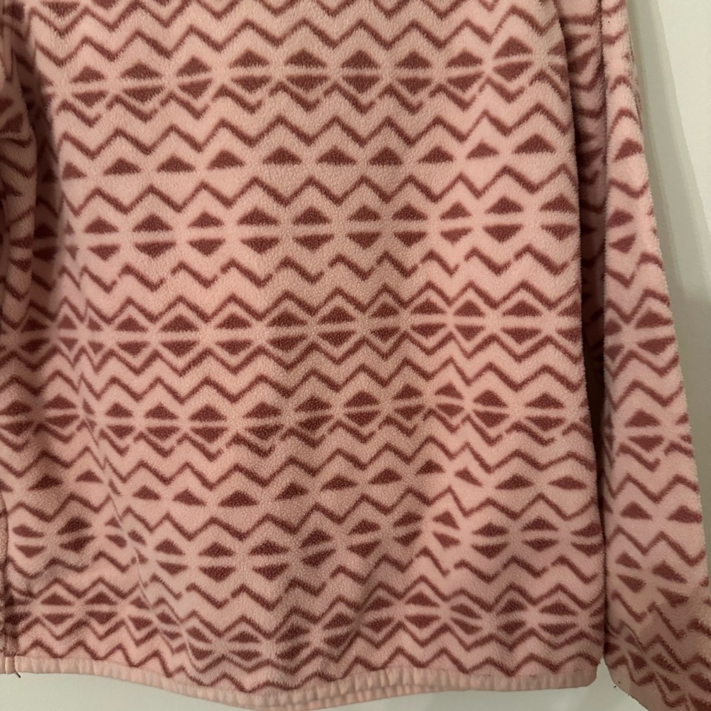 Old Navy Girls Pink Geometric Zip-Up Fleece pullover size 5 - Picture 3 of 4